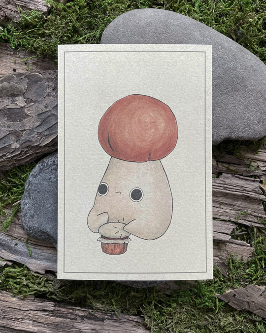 print of penny bun mushling playing a drum