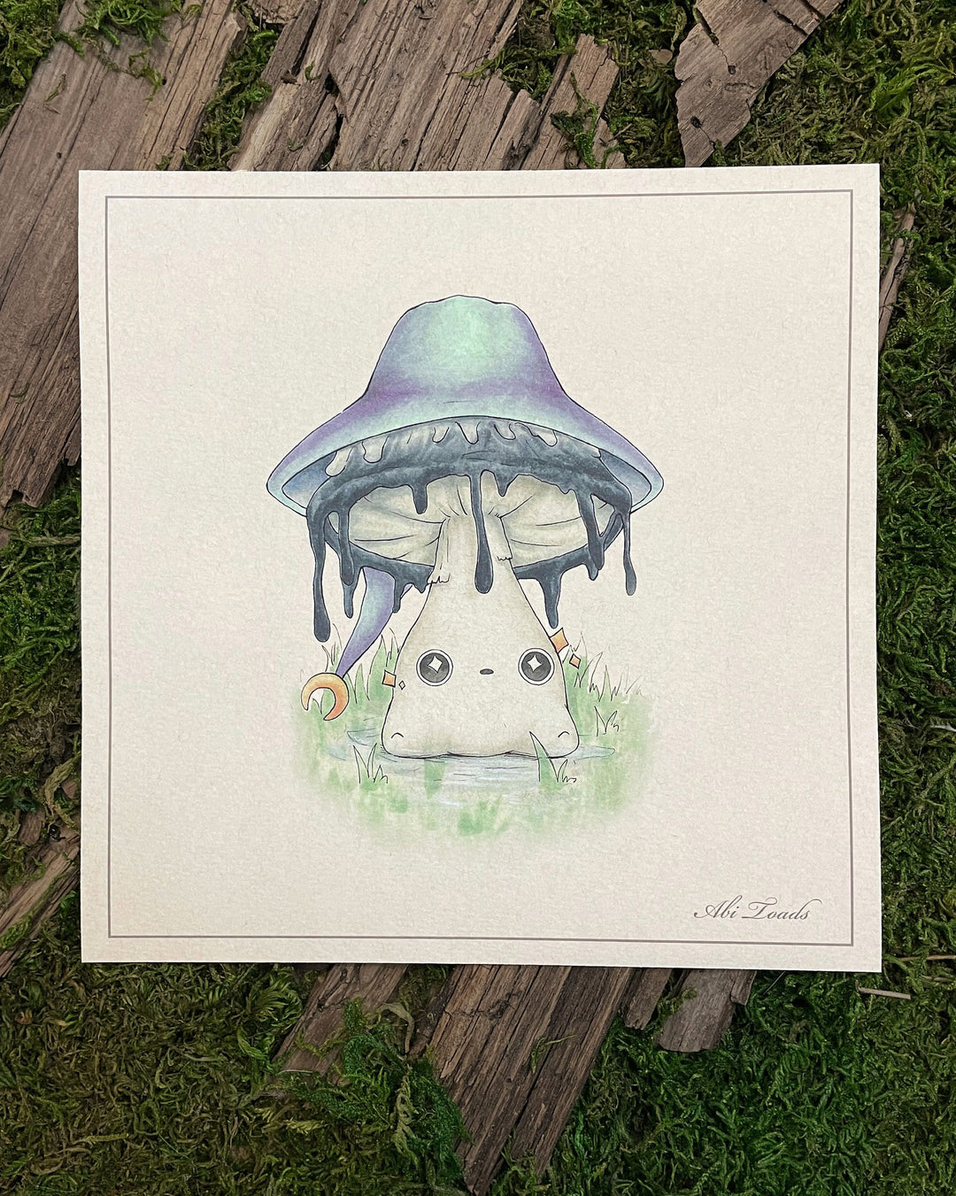 print of inky cap mushroom wizard