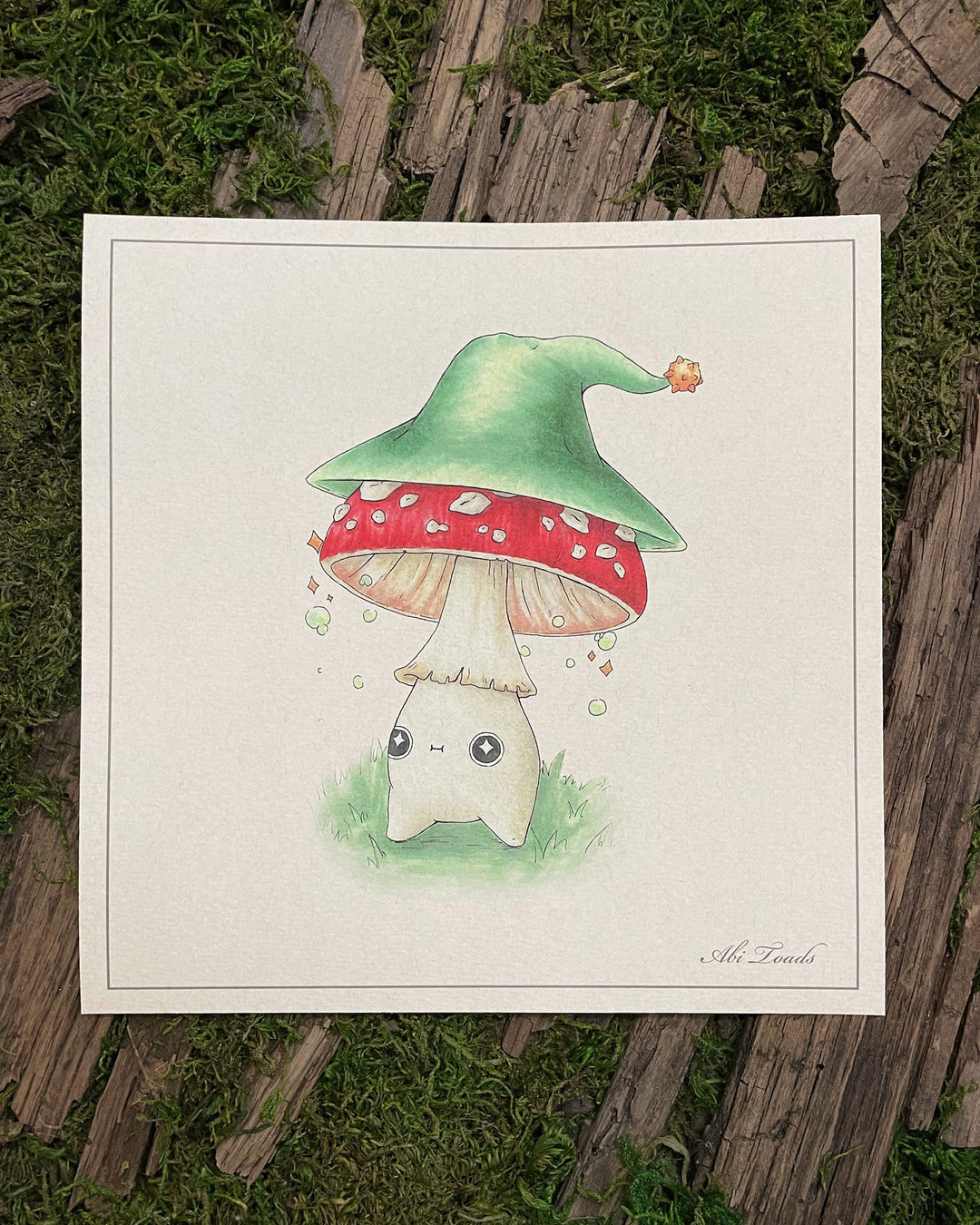 print of fly agaric mushroom wizard