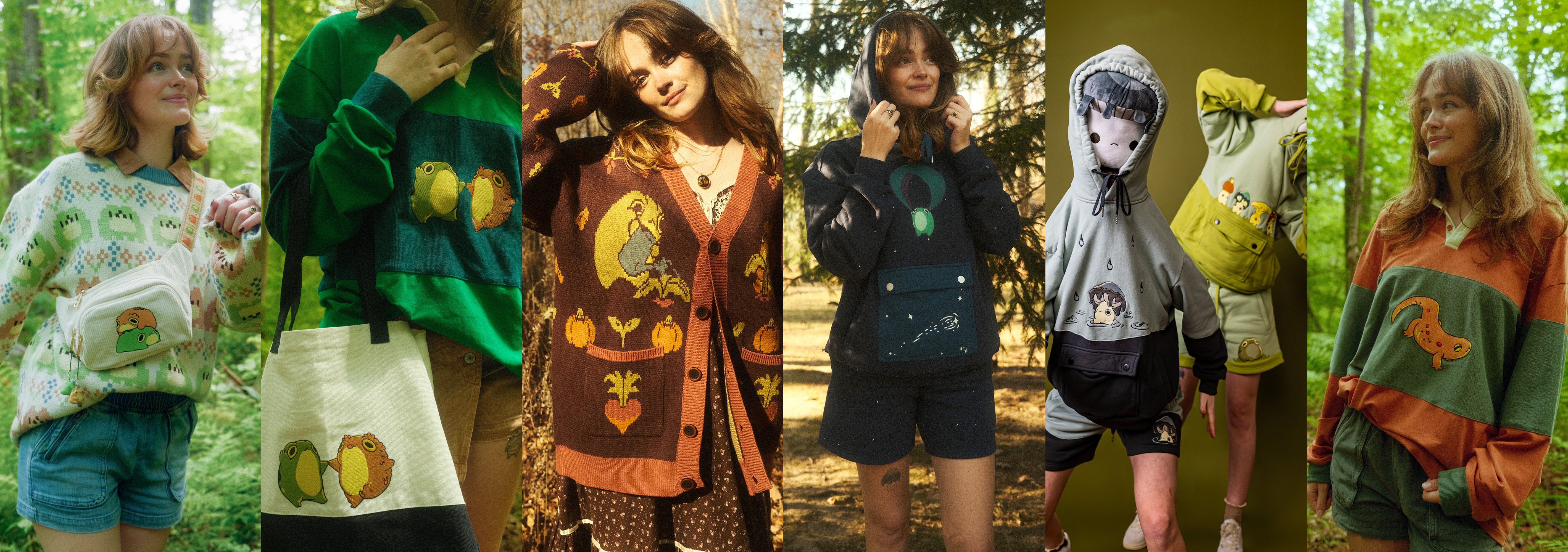 compilation of abi toads in various collaboration items with Steady Hands